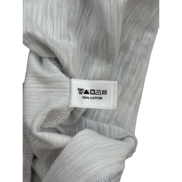 Lisa Todd Long Sleeve Soft Top Blue Gray White Cotton Womens Size S - Picture 7 of 8